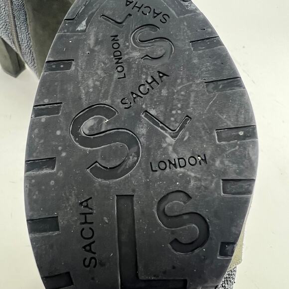 Sacha London (7) Flavia Green Suede Leather Zip Up Ankle Boots - Picture 12 of 13